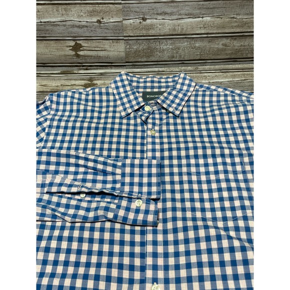 Bonobos‎ Men’s Button Up Shirt Blue and Pink Slim Fit Large - Picture 1 of 5